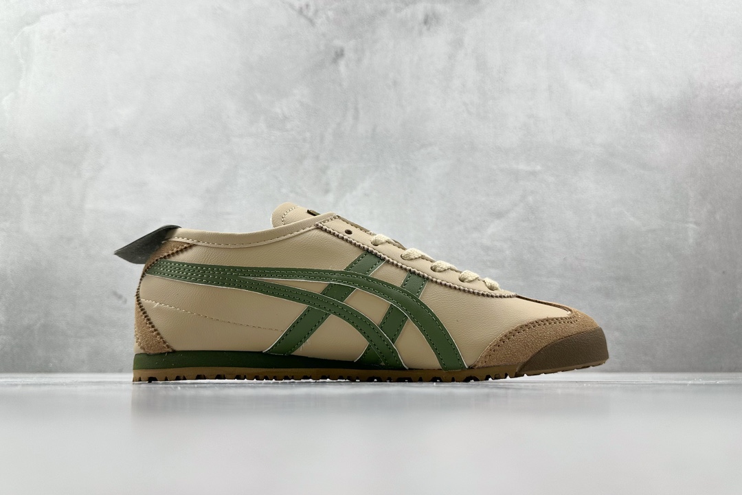 SC版 140 渠道特供 二层跑量 Onitsuka Tiger鬼冢虎 MEXICO 66 棕绿 DL408-1785