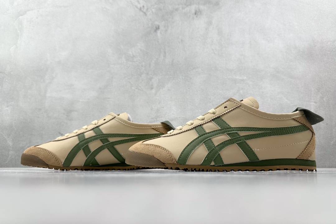 SC版 140 渠道特供 二层跑量 Onitsuka Tiger鬼冢虎 MEXICO 66 棕绿 DL408-1785