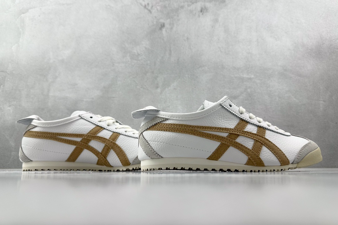 SC版 140  渠道特供 二层跑量 Onitsuka Tiger鬼冢虎  MEXICO 66 白棕 1183A693-101