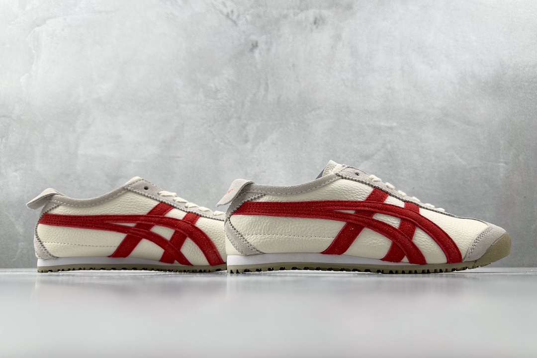 SC版 140 渠道特供 二层跑量 Onitsuka Tiger鬼冢虎  MEXICO 66 Vin 米白红 1183B391-101