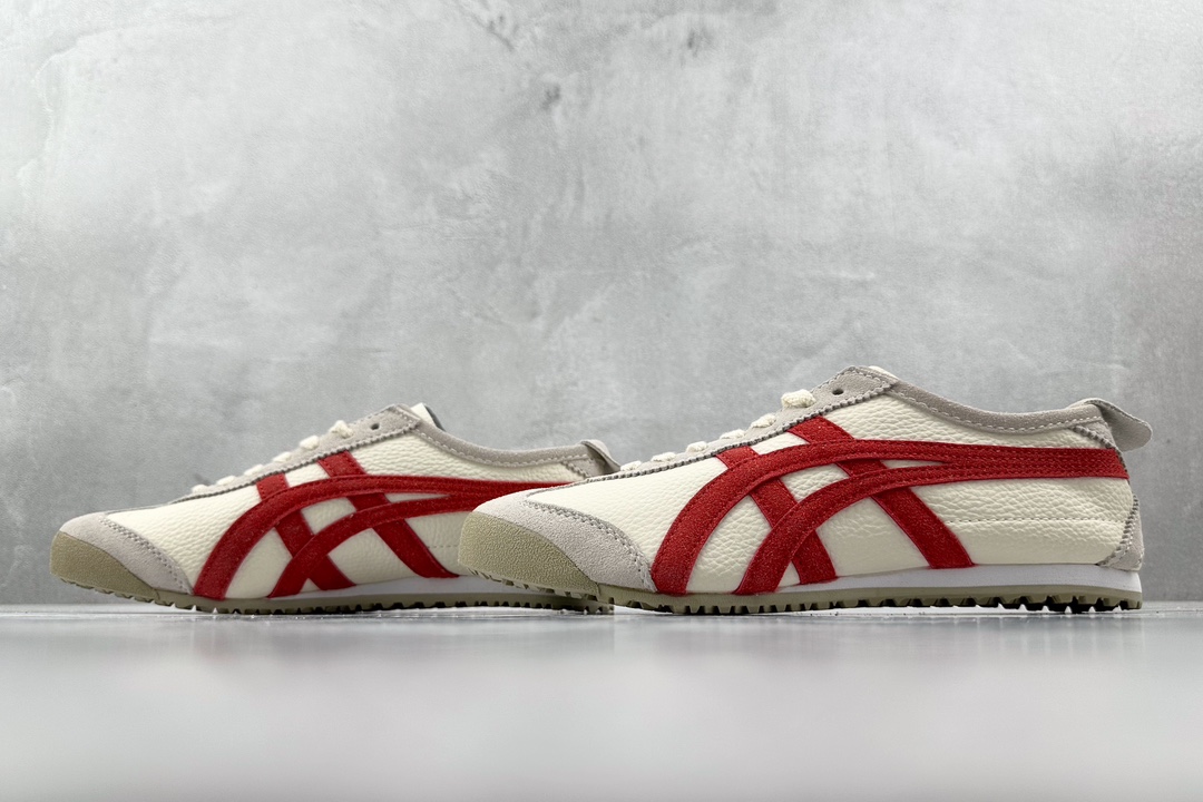 SC版 140 渠道特供 二层跑量 Onitsuka Tiger鬼冢虎  MEXICO 66 Vin 米白红 1183B391-101