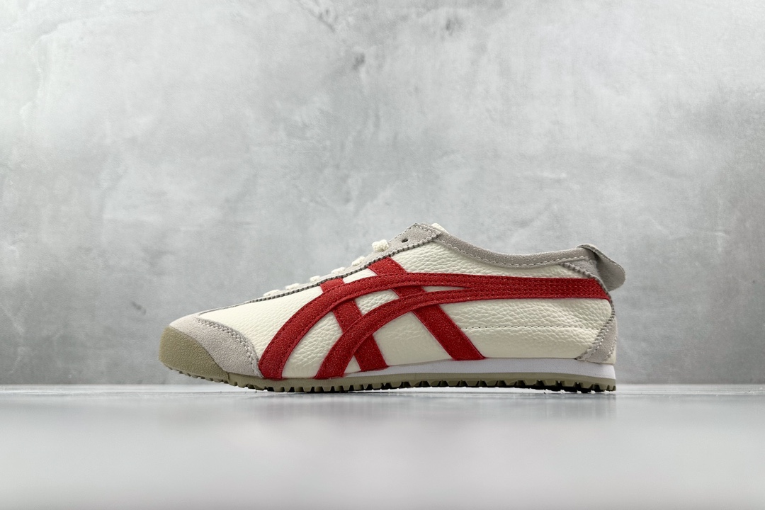 SC版 140 渠道特供 二层跑量 Onitsuka Tiger鬼冢虎  MEXICO 66 Vin 米白红 1183B391-101