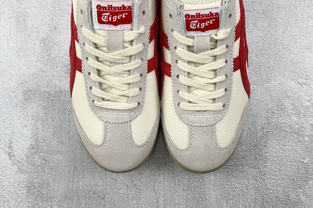 SC版 140 渠道特供 二层跑量 Onitsuka Tiger鬼冢虎  MEXICO 66 Vin 米白红 1183B391-101