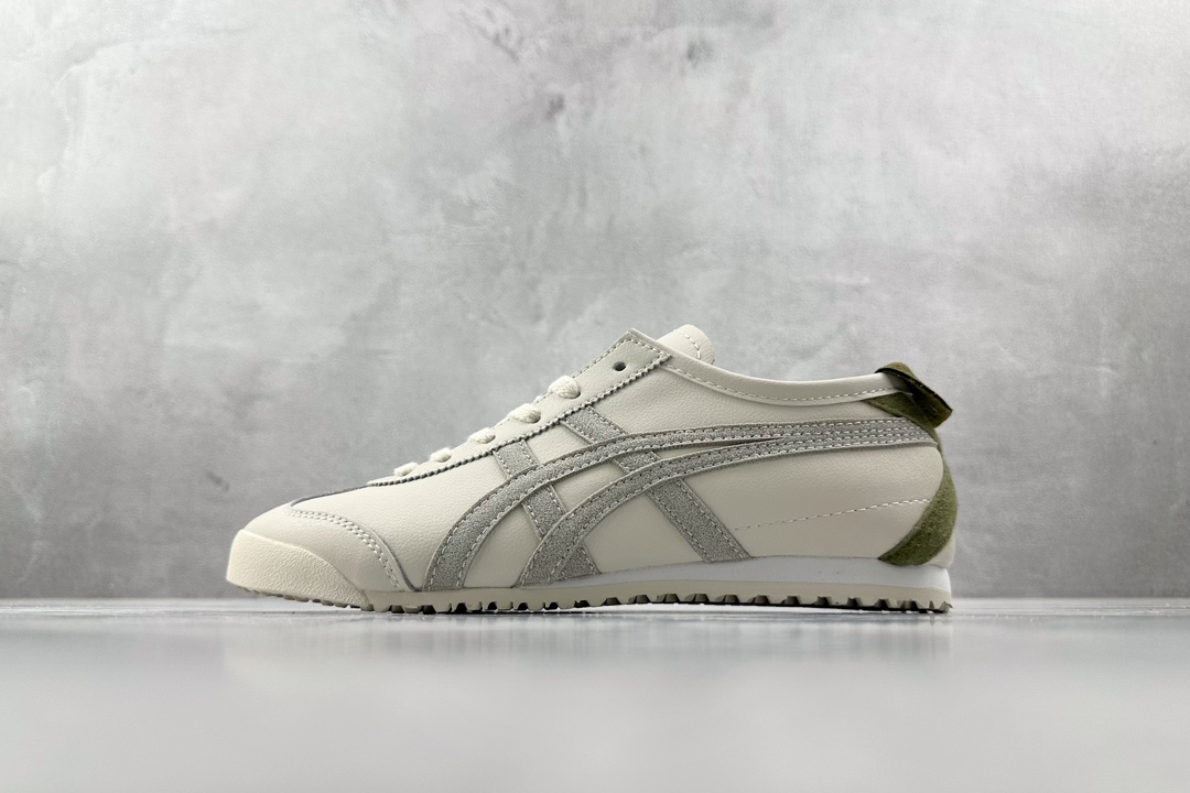 SC版 140 渠道特供 二层跑量 Onitsuka Tiger鬼冢虎  MEXICO 66 米白草绿色  1183B991-100