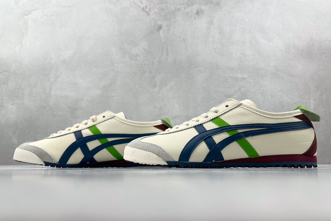 SC版 140 渠道特供 二层跑量 Onitsuka Tiger鬼冢虎  MEXICO 66 白蓝绿 1183A201-115