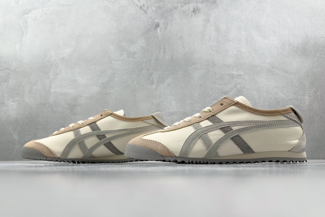 SC版 140 渠道特供 二层跑量 Onitsuka Tiger鬼塚虎 MEXICO 66 VIN 卡其色灰色 1183C076-252