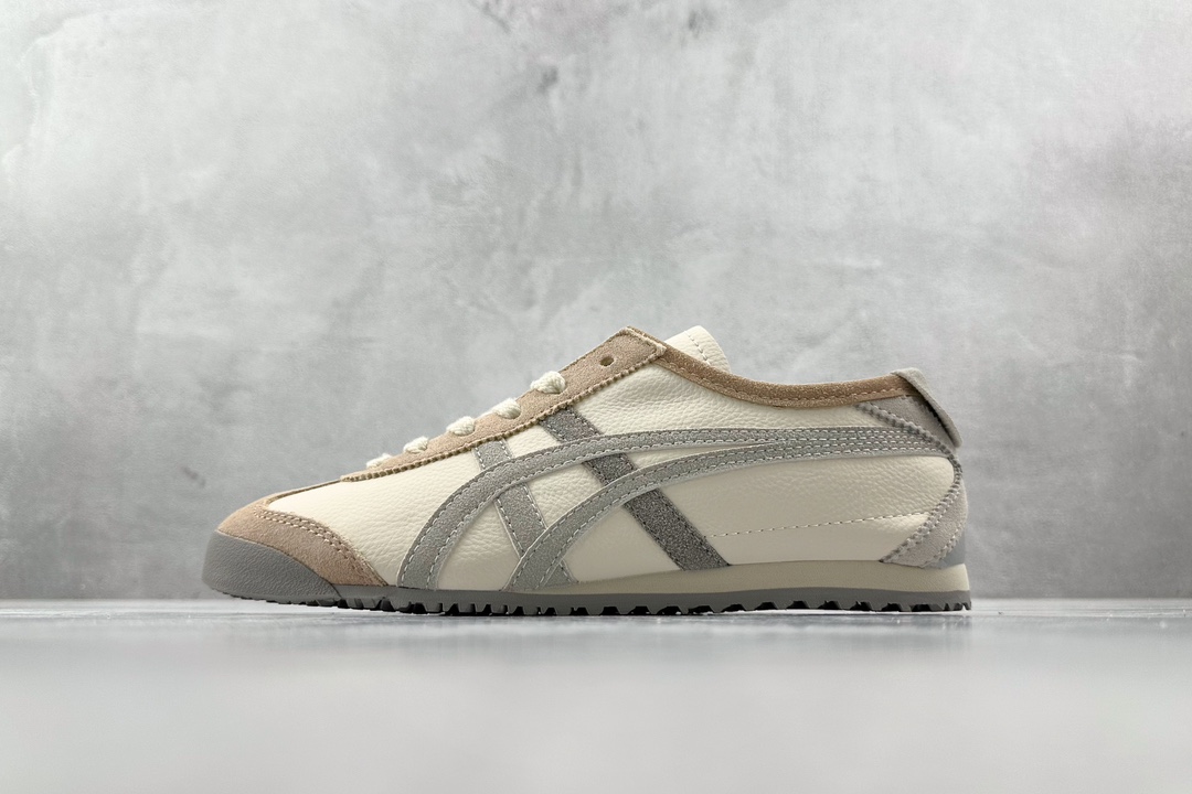 SC版 140 渠道特供 二层跑量 Onitsuka Tiger鬼塚虎 MEXICO 66 VIN 卡其色灰色 1183C076-252