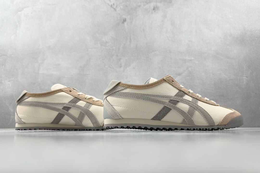 SC版 140 渠道特供 二层跑量 Onitsuka Tiger鬼塚虎 MEXICO 66 VIN 卡其色灰色 1183C076-252