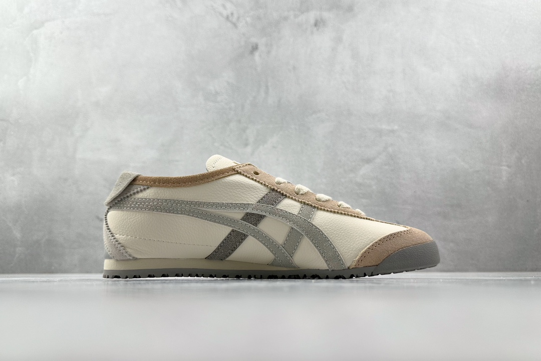 SC版 140 渠道特供 二层跑量 Onitsuka Tiger鬼塚虎 MEXICO 66 VIN 卡其色灰色 1183C076-252