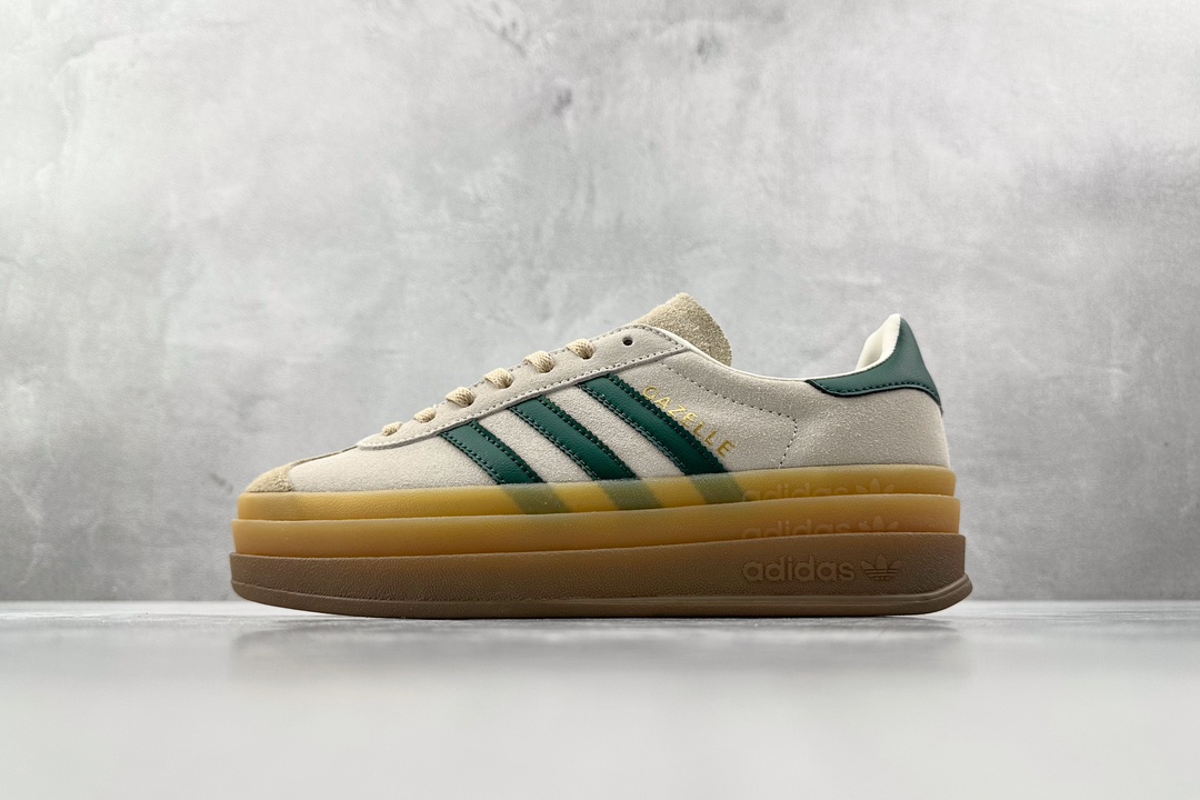 HG版 品质升级 180 adidas originals Gazelle BOLD W 白绿 ID7056