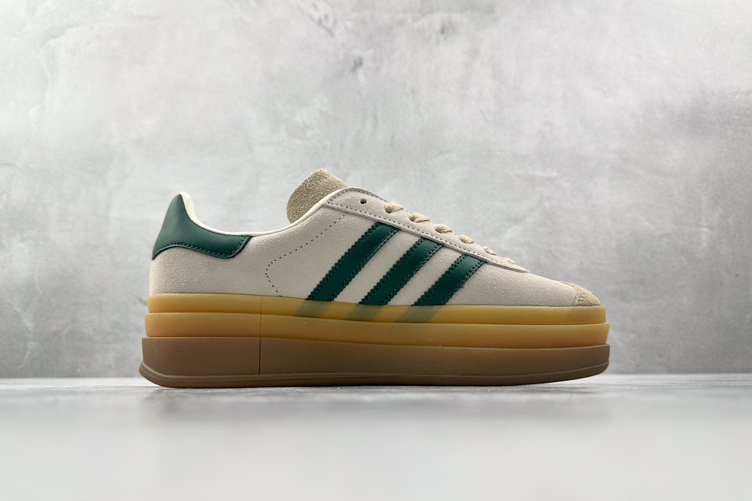 HG版 品质升级 180 adidas originals Gazelle BOLD W 白绿 ID7056