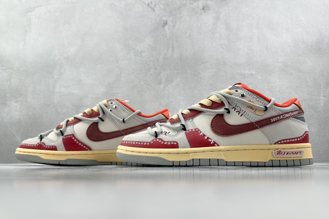 K13 240 【定制球鞋】 Nike Dunk Low 漫游计划 红白灰 FJ5429-133