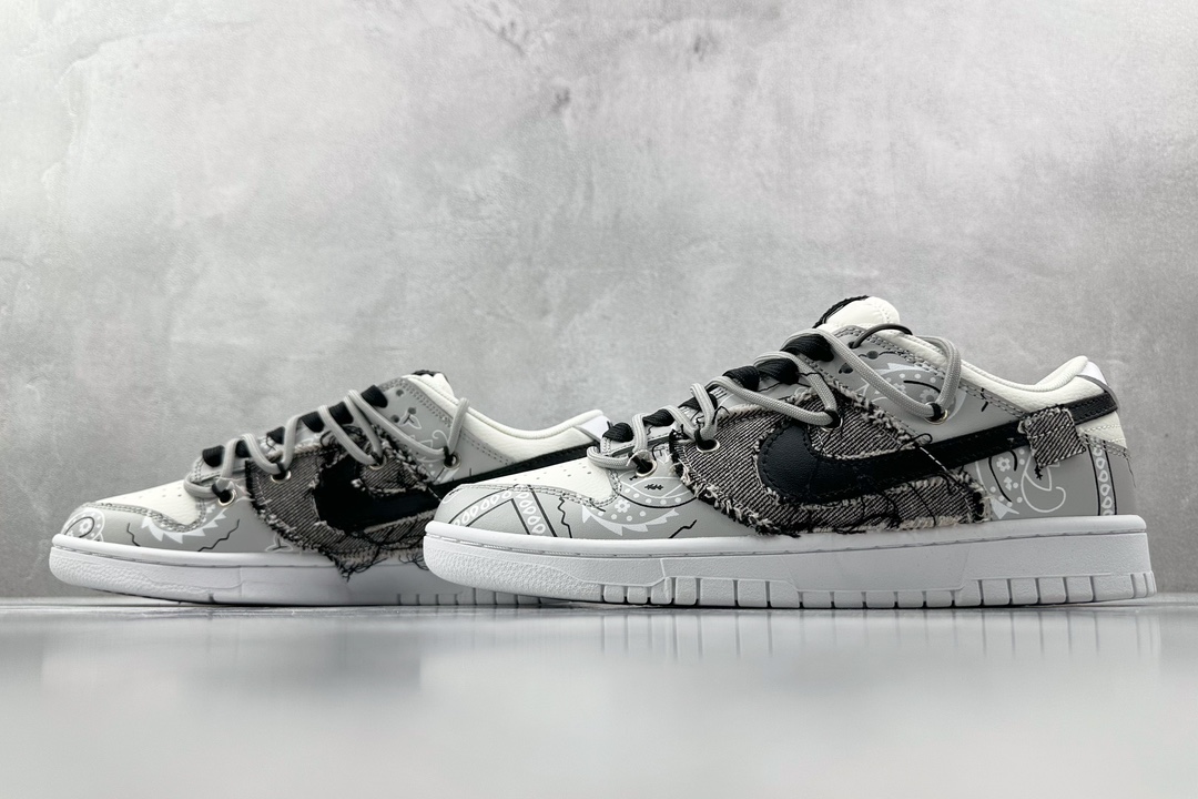 DIY 260 【定制球鞋】 Nike Dunk Low 腰果花 灰黑白 DJ6188-101