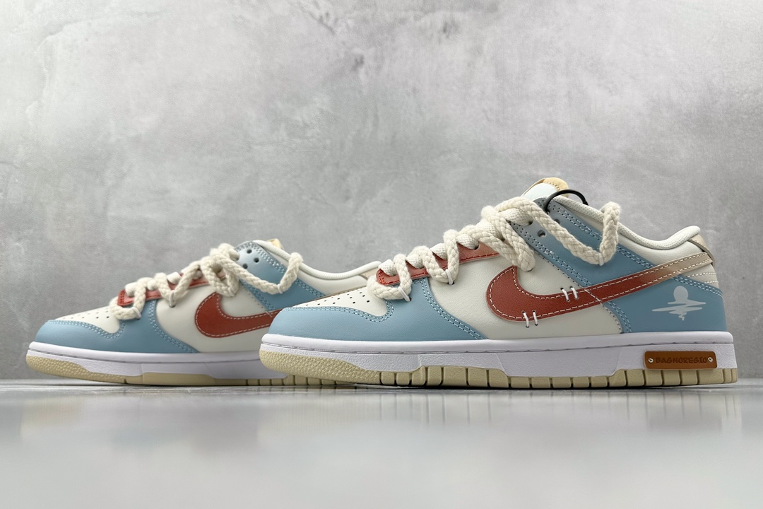 DIY 260 【定制球鞋】 Nike Dunk Low 复古海岸 蓝白棕 DV0831-003