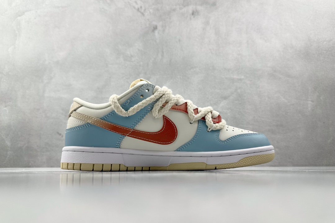 DIY 260 【定制球鞋】 Nike Dunk Low 复古海岸 蓝白棕 DV0831-003