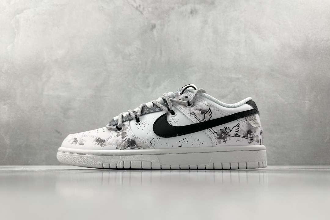 DIY 260 【定制球鞋】 Nike Dunk Low 中国风 水墨丹青 达芬奇定制 黑白灰 DD1503-109