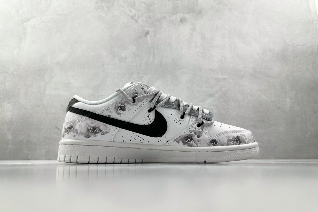 DIY 260 【定制球鞋】 Nike Dunk Low 中国风 水墨丹青 达芬奇定制 黑白灰 DD1503-109