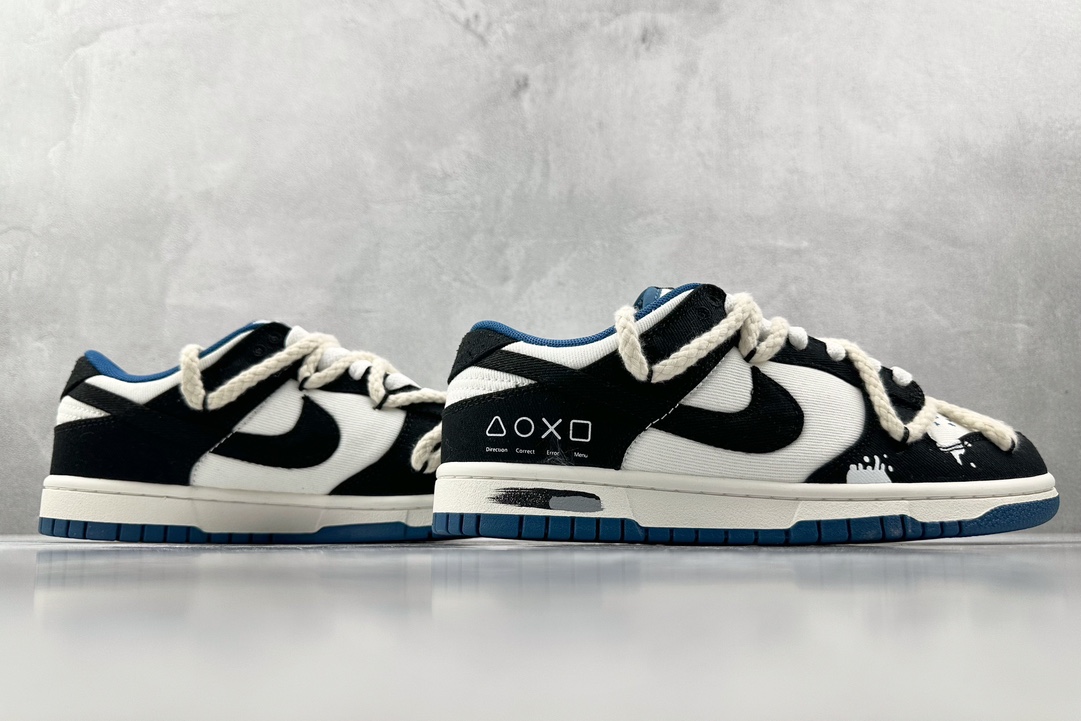 DIY 260 【定制球鞋】 Nike Dunk Low 龙年限定 资深玩家黑白蓝 DV0834-101