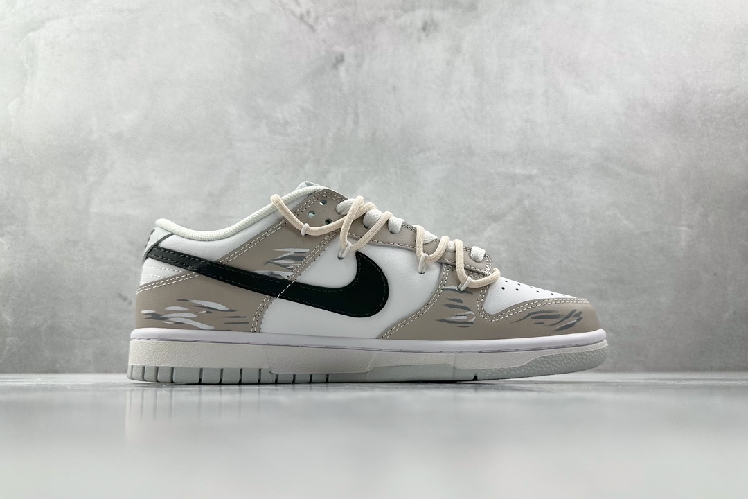 DIY 260 【定制球鞋】 Nike Dunk Low 龙年限定 缝线叉叉 黑白灰 DV0831-101