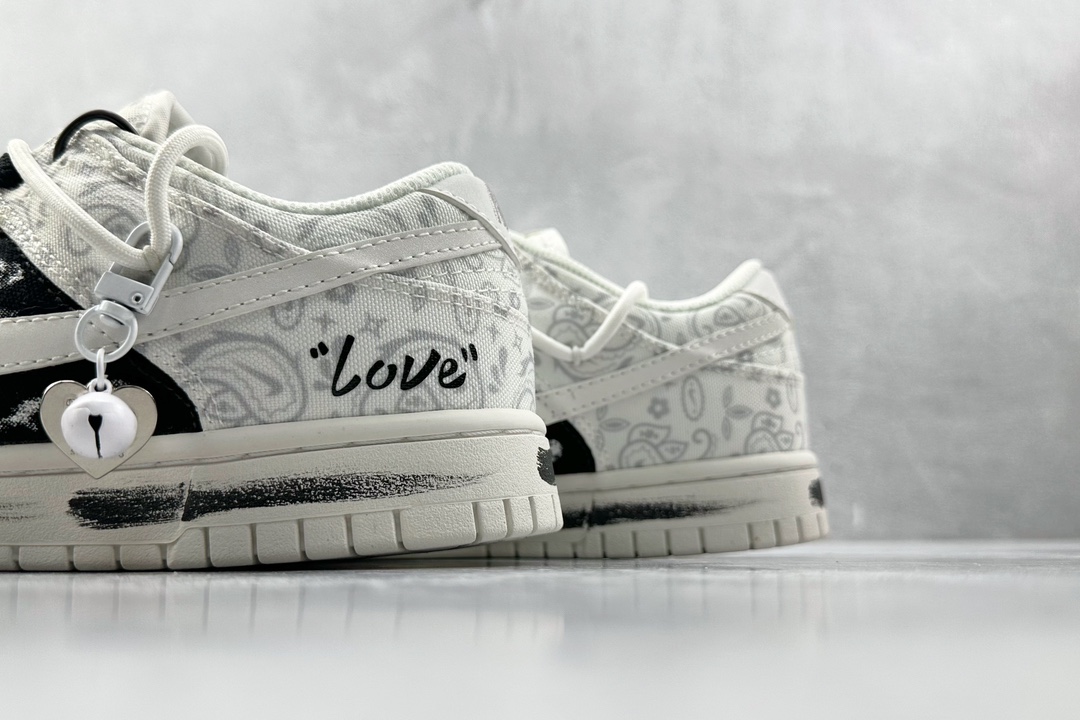 DIY 260 【定制球鞋】 Nike Dunk Low ESS ”White Paisley” 热浪制造 情人节 腰果花 白黑 DJ9955-100