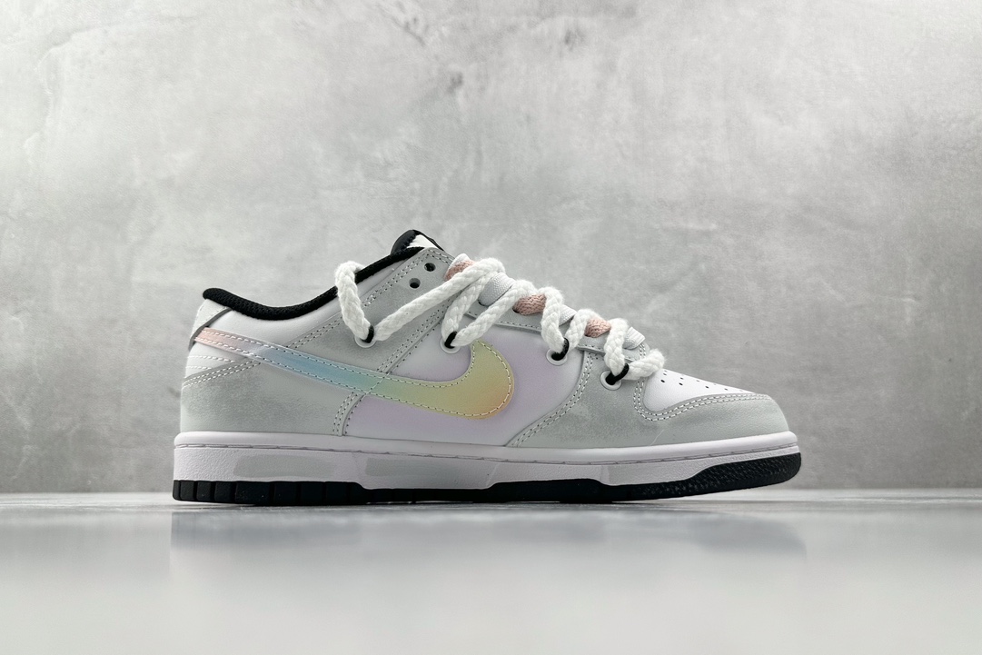 礼盒 DIY 300 【定制球鞋】 Nike Dunk Low 达芬奇星黎闪翼 黑白灰 DD1391-100