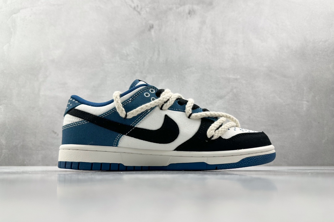 DIY 260 【定制球鞋】 Nike Dunk Low 黑白蓝 DV0834-101