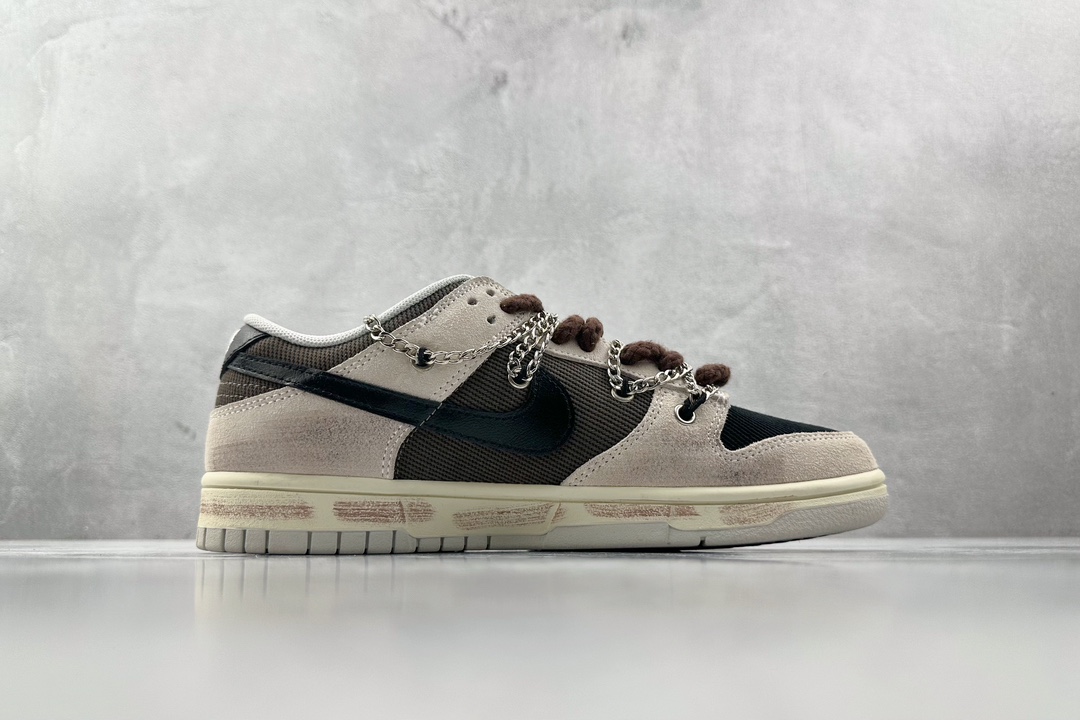 DIY 260 【定制球鞋】 Nike Dunk Low 烟熏咖啡 灰棕色 DO9776-001