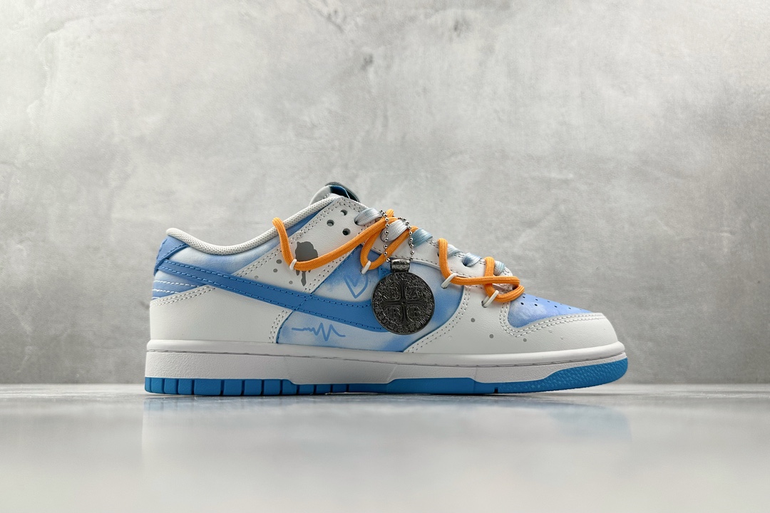 礼盒 DIY 300 【定制球鞋】 Nike Dunk Low FZBB 夏日清云 澄空之爱 北卡蓝 DV0831-001