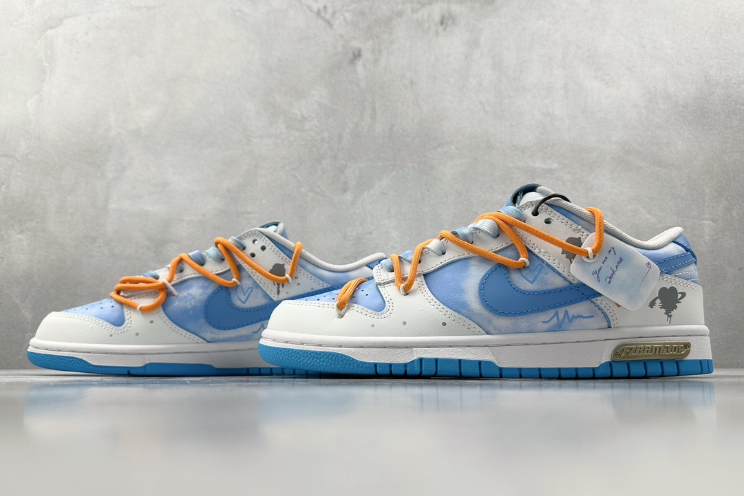 礼盒 DIY 300 【定制球鞋】 Nike Dunk Low FZBB 夏日清云 澄空之爱 北卡蓝 DV0831-001