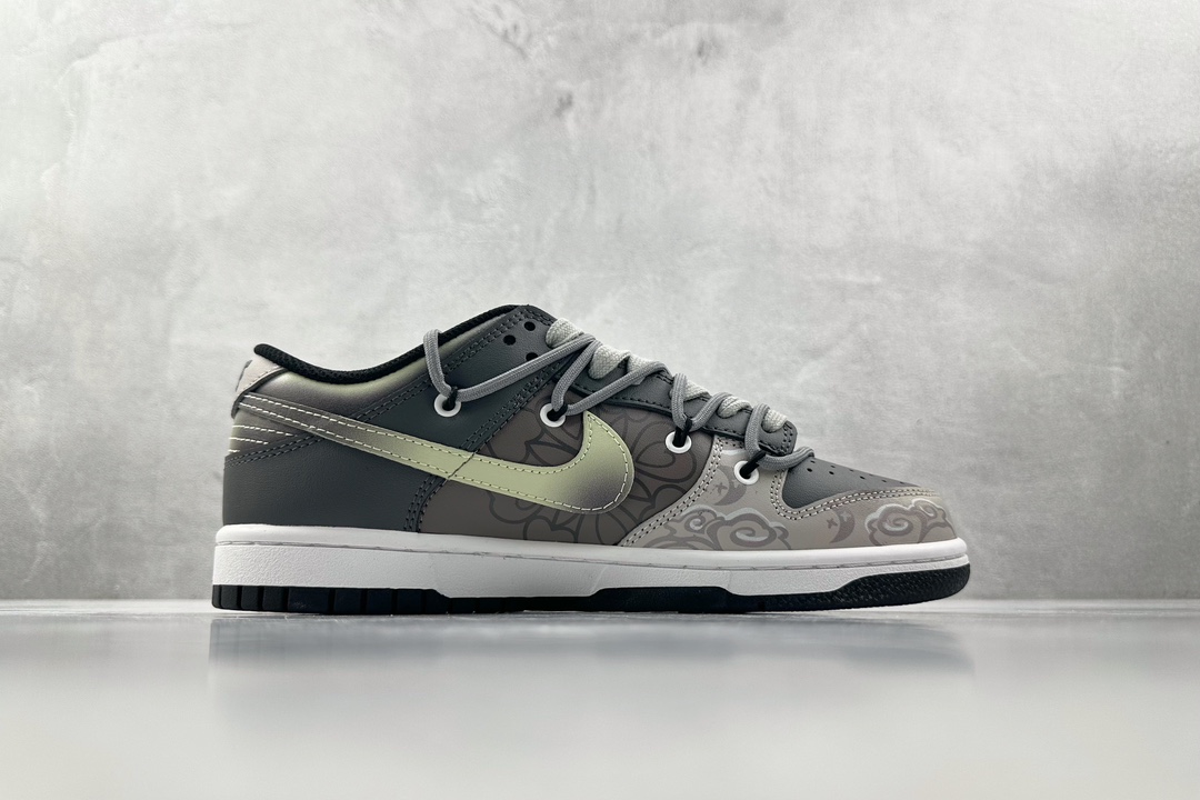 礼盒 DIY 300 【定制球鞋】Nike Dunk Low MOON GS 黑金 FD1232-001