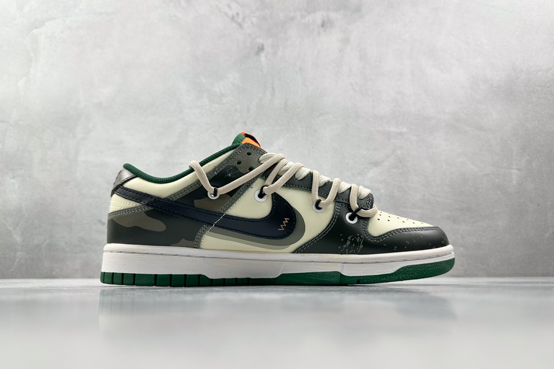 礼盒 DIY 300 【定制球鞋】Nike Dunk Low 荒野矿石 灰绿 DD1391-300