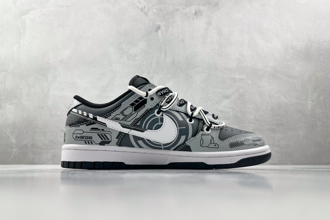 礼盒 DIY 300 【定制球鞋】Nike Dunk Low 时空机械 深灰 DJ6188-002