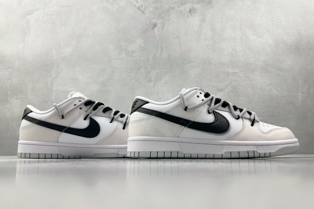 礼盒 DIY 300 【定制球鞋】Nike Dunk 新中式 国风文竹 灰迷彩 GS 灰白 DH9765-102