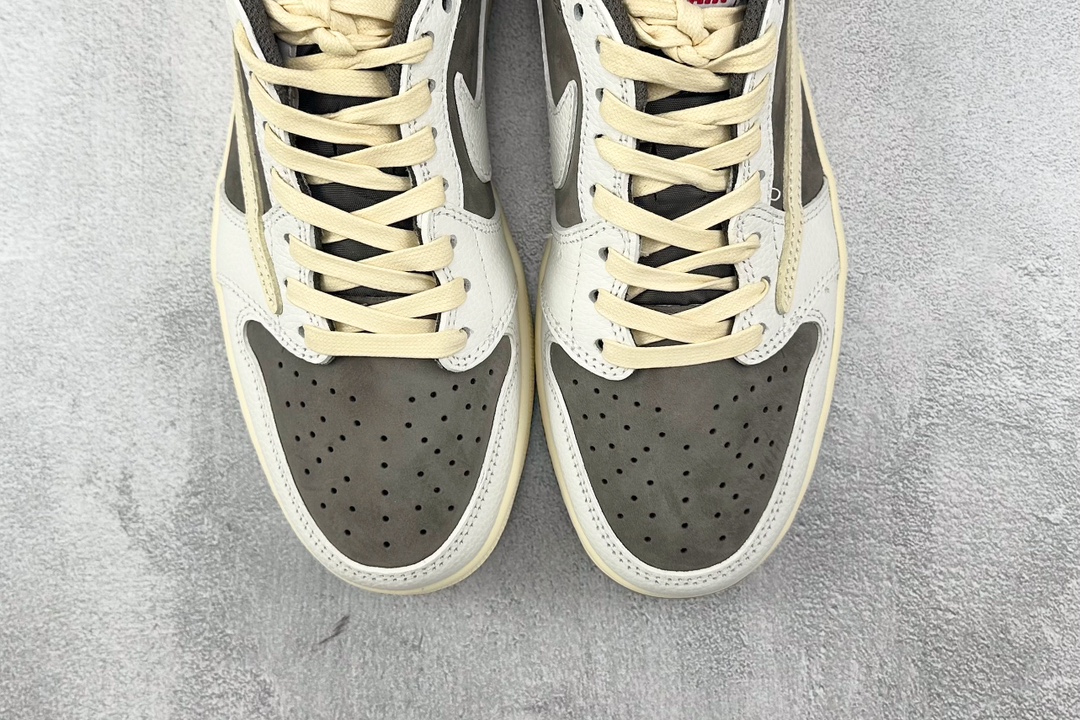 PB 头层 260 最新外贸批次 Travis Scott x Jordan Air Jordan 1 Low OG SP ”Sailand Ridgerock”倒钩3.0白棕色  DM7866-162