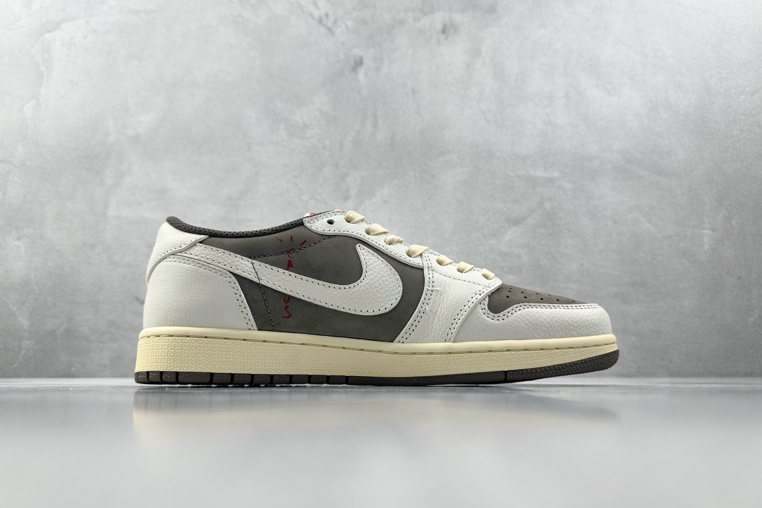 PB 头层 260 最新外贸批次 Travis Scott x Jordan Air Jordan 1 Low OG SP ”Sailand Ridgerock”倒钩3.0白棕色  DM7866-162