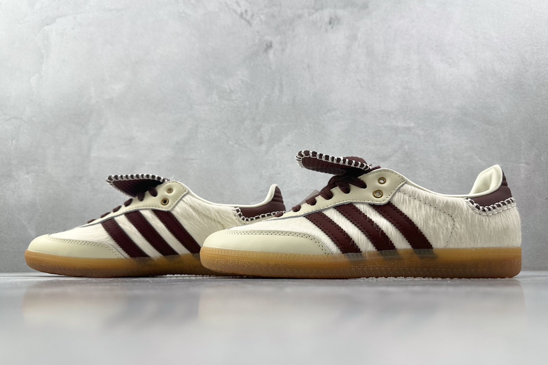Foreign trade batch WALES BONNER x adidas originals Samba PonyTonal white brown IE0586
