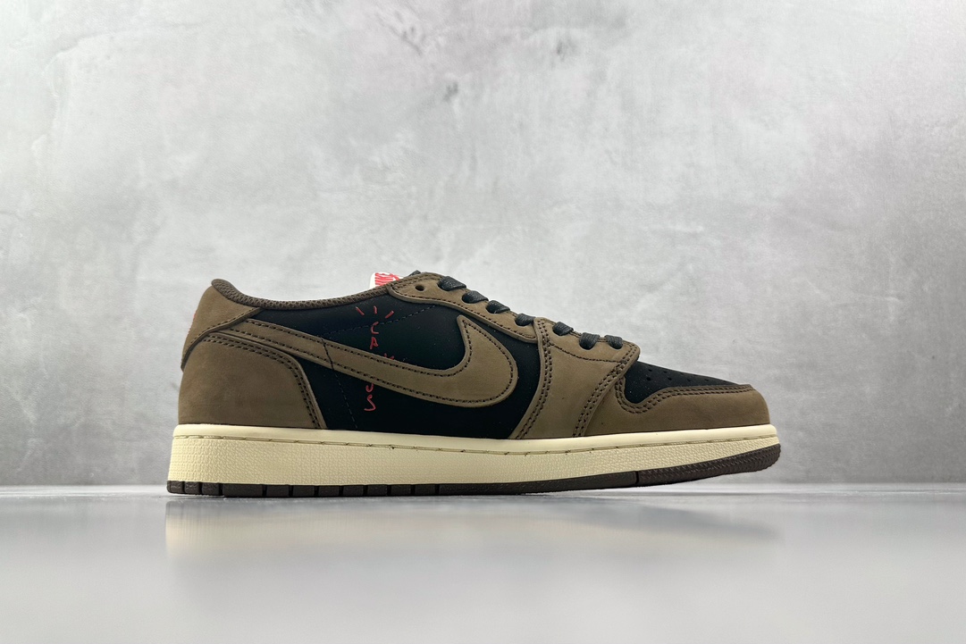 PB 头层 260 最新外贸批次 Travis Scott x Jordan Air Jordan 1 Low OG TS SP联名款 深棕 倒钩1.0初代 CQ4277-001