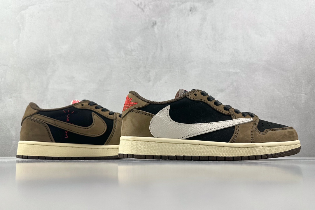 PB 头层 260 最新外贸批次 Travis Scott x Jordan Air Jordan 1 Low OG TS SP联名款 深棕 倒钩1.0初代 CQ4277-001