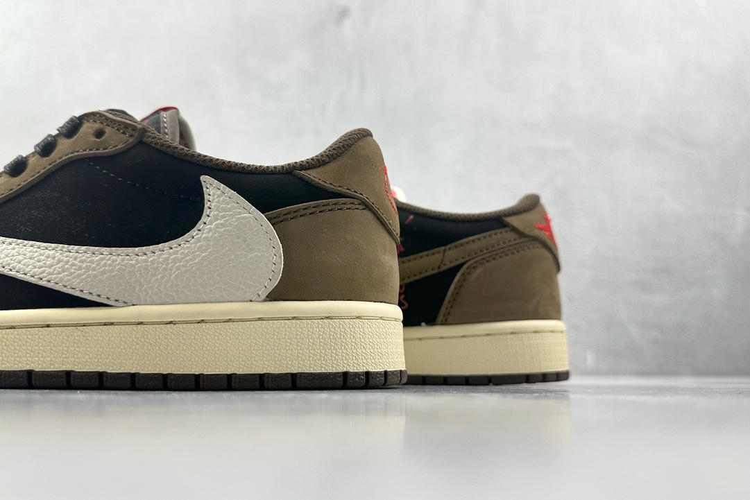 PB 头层 260 最新外贸批次 Travis Scott x Jordan Air Jordan 1 Low OG TS SP联名款 深棕 倒钩1.0初代 CQ4277-001