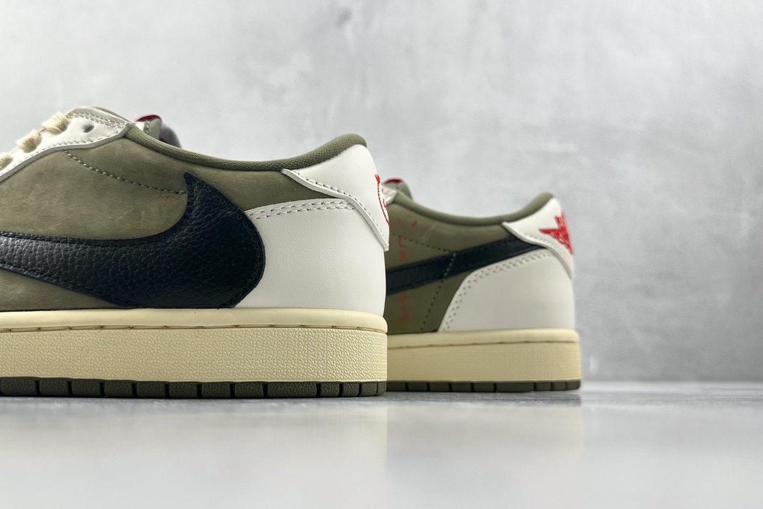 PB 头层 260 最新外贸批次 Travis Scott x Jordan Air Jordan 1 Low OG ”MediumOlive” 米绿 DM7866-200