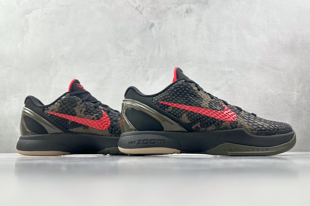 Perfect replica of Nike Zoom Kobe 6 Protro ”Italian Camo” black and red FQ3546-001
