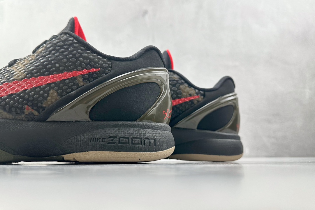 Perfect replica of Nike Zoom Kobe 6 Protro ”Italian Camo” black and red FQ3546-001