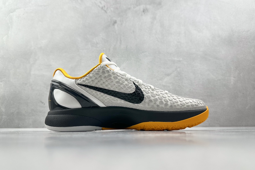 GX 460 顶级纯原 完美复刻 Nike Zoom Kobe 6 Protro "White Del Sol"黑白黄  CW2190-100