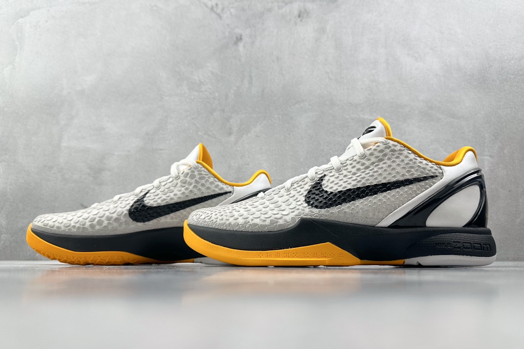 GX 460 顶级纯原 完美复刻 Nike Zoom Kobe 6 Protro "White Del Sol"黑白黄  CW2190-100