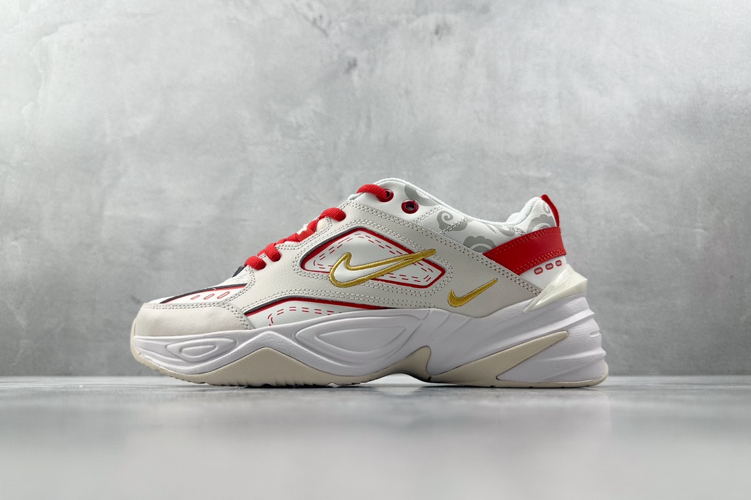 K版 220 贵色【定制球鞋】 Nike M2K 平安喜乐 CNY 龙年限定 白红 AO3108-006