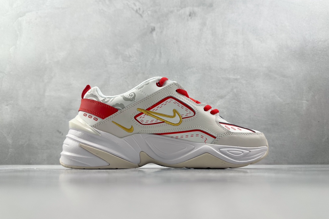 K版 220 贵色【定制球鞋】 Nike M2K 平安喜乐 CNY 龙年限定 白红 AO3108-006