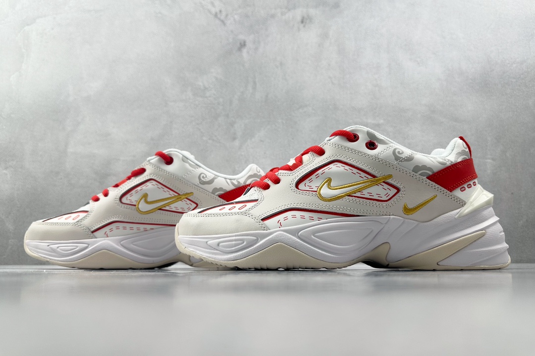 K版 220 贵色【定制球鞋】 Nike M2K 平安喜乐 CNY 龙年限定 白红 AO3108-006