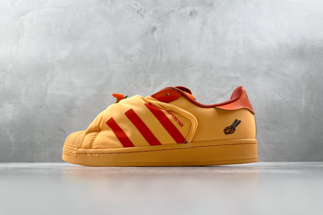 H11 220 平台爆款 melting sadness x adidas originals Superstar 橙色 ID9475 尺码：35.5 36 36.5 37.5 38 38.5 39 40 40.5 41 42 42.5 43 44 44.5 45