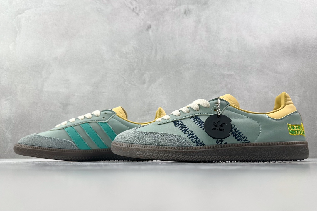 R版 150 出口订单 Extra Butter x adidas originals Samba 绿黄色 IE0174