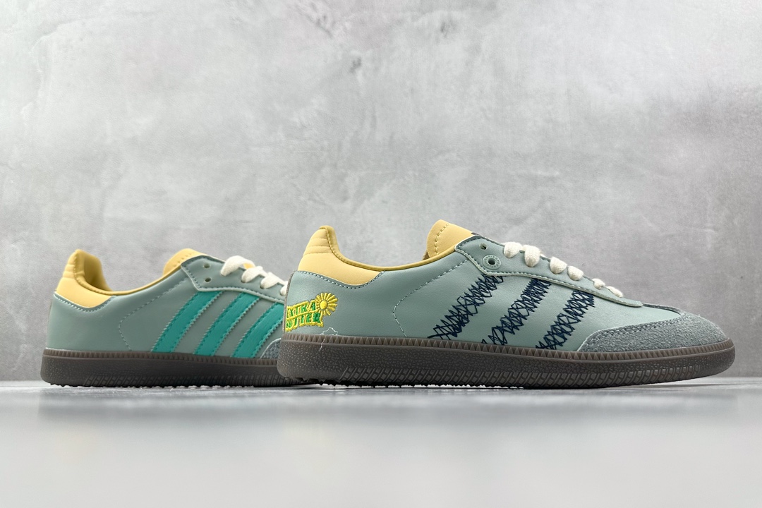 R版 150 出口订单 Extra Butter x adidas originals Samba 绿黄色 IE0174